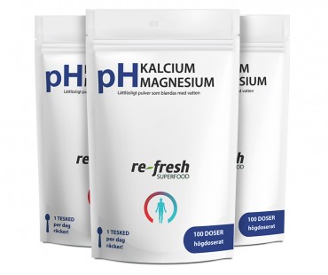 pH Kalcium + Magnesium, Re-fresh Superfood. X 3-PACK