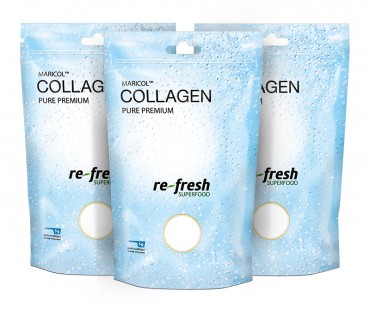 Collagen pure Premium powder, Re-fresh Superfood. 30 dagar högdos, 3-PACK